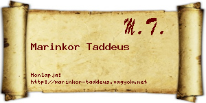 Marinkor Taddeus névjegykártya